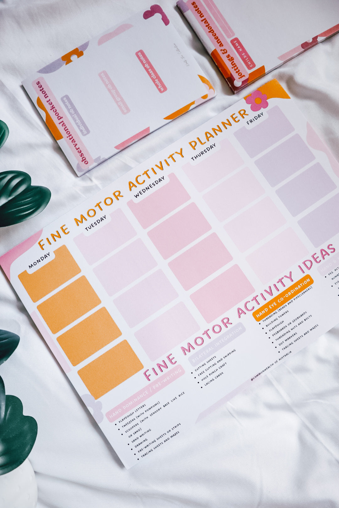 A4 Fine Motor Activity Planner